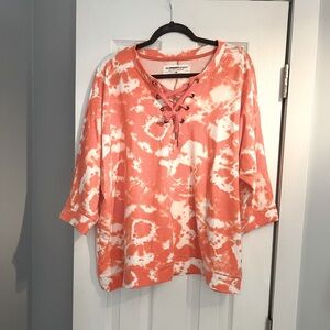 The sweatshirt project, more than a sweatshirt, fun orange lace up, size…